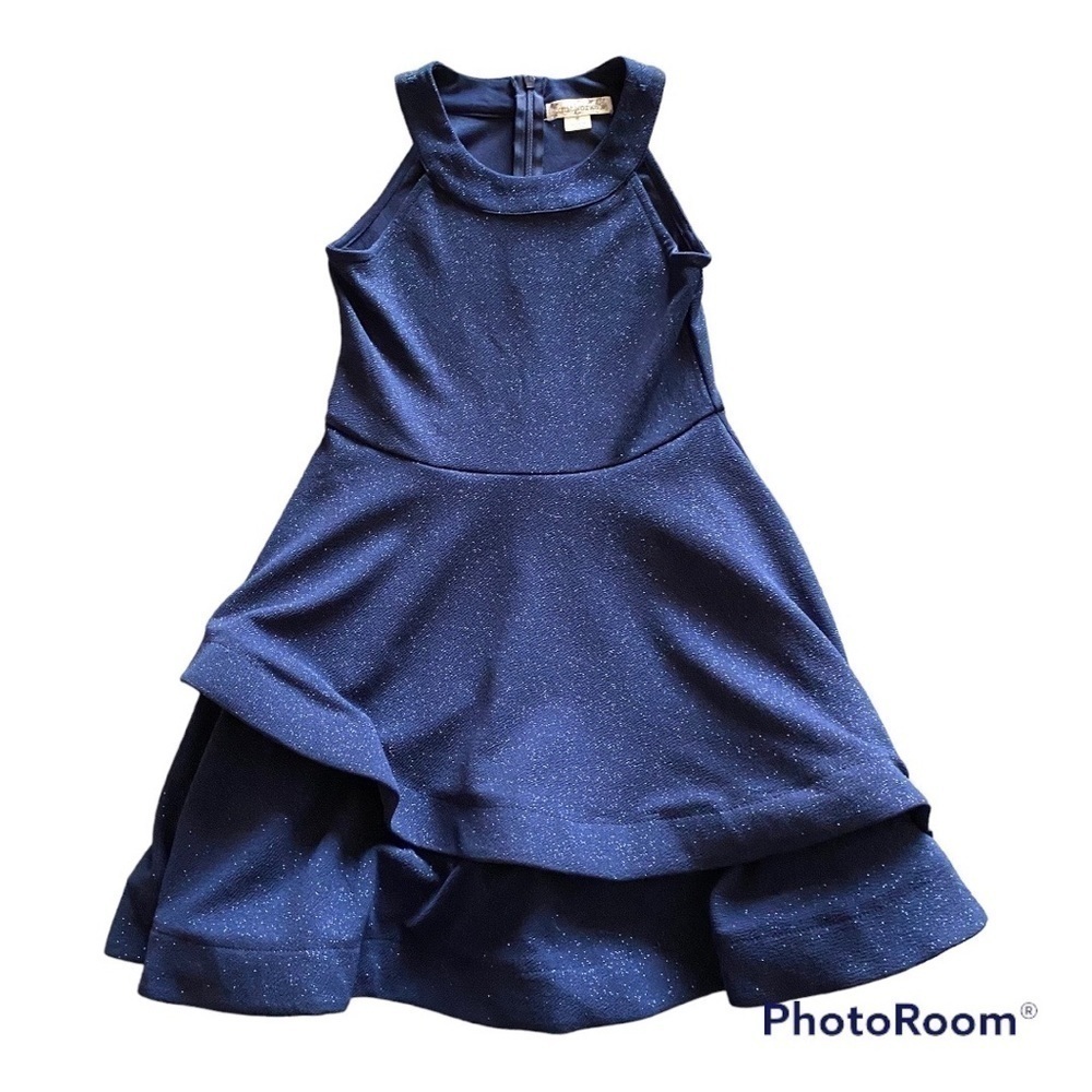 KNITWORKS-GIRLS BLUE SHIMMER DRESS-SIZE 8